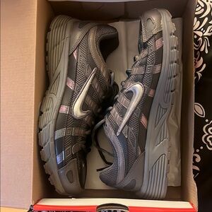 Nike P-6000 Metallic Gray and Pink Running Shoes